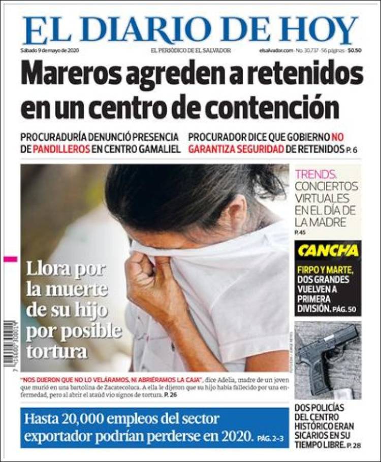 Portada de El Diario de Hoy (El Salvador)