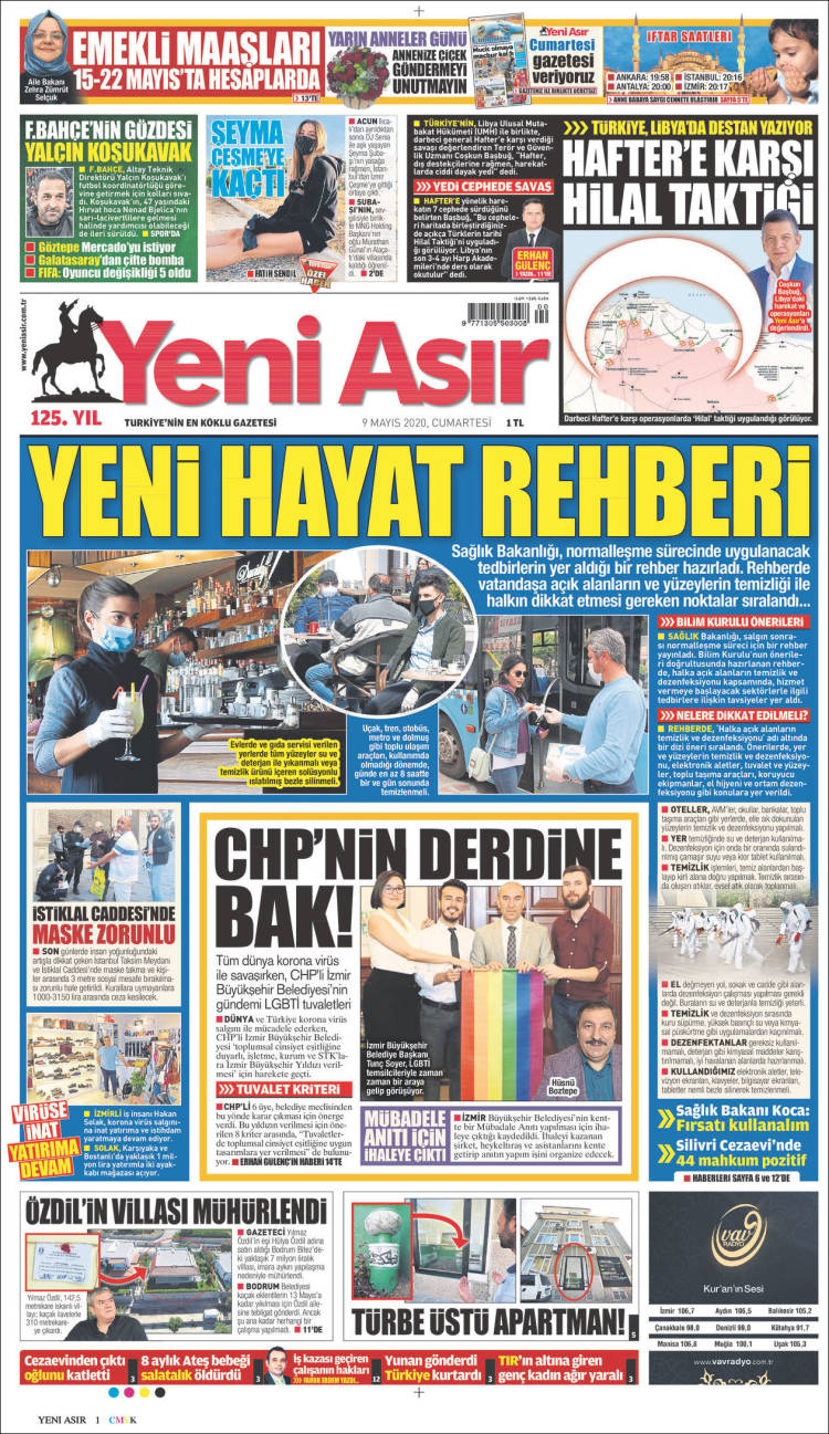 Portada de Yeni Asır (Turqu&iacute;a)
