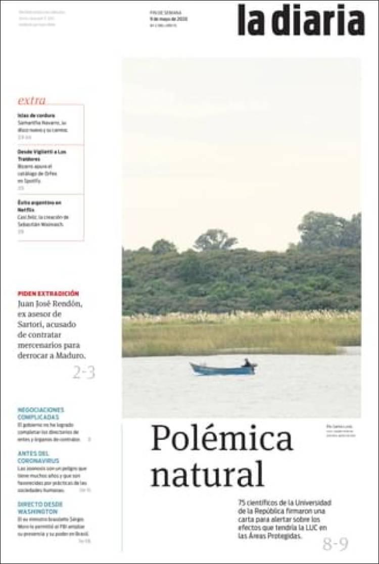 Portada de La Diaria (Uruguay)