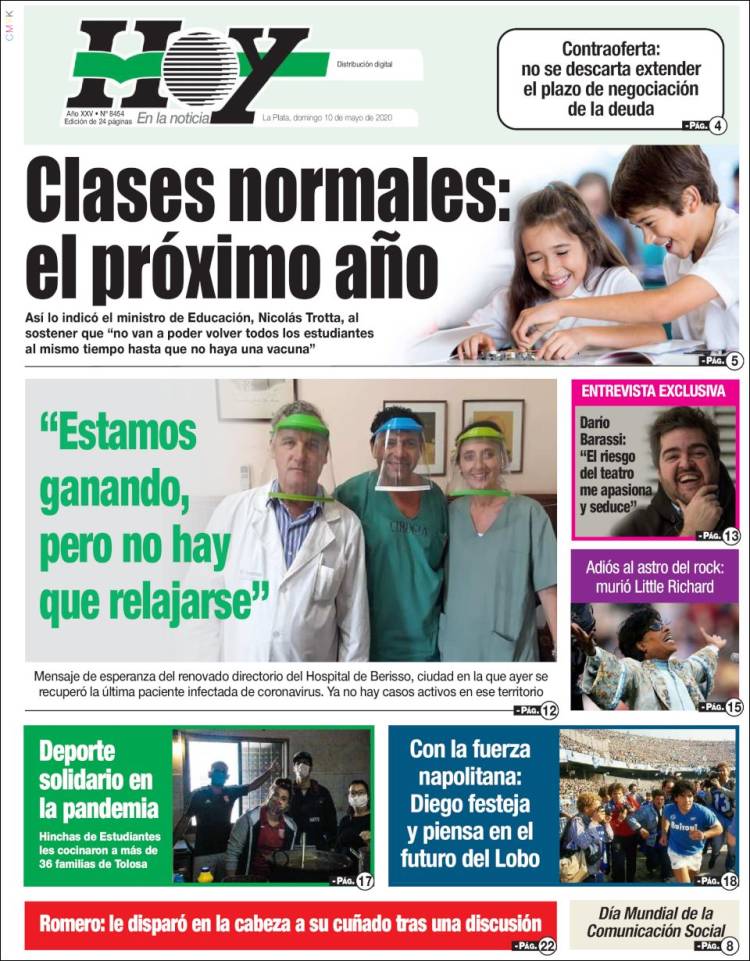 Portada de Diario Hoy (Argentina)