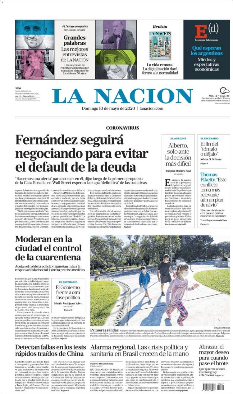 Portada de La Nación (Argentina)