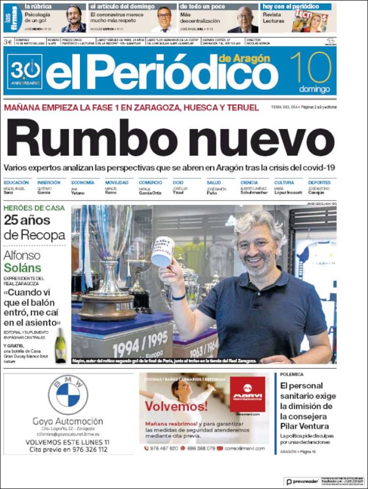 Portada de El Periódico de Aragón (Espa&ntilde;a)