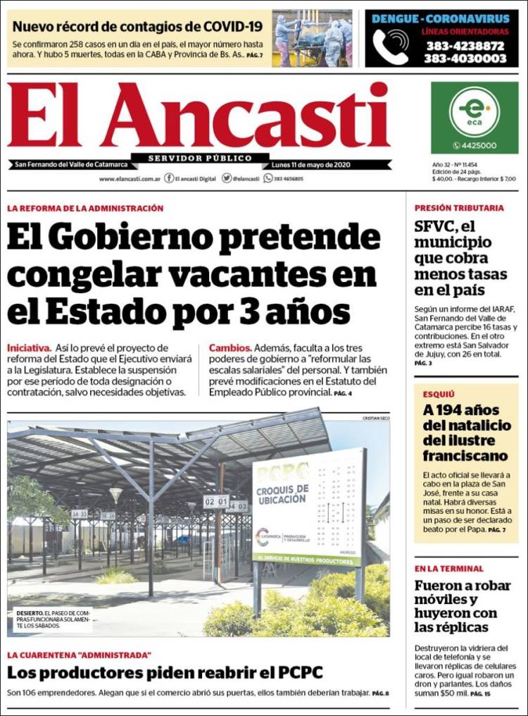 Portada de El Ancasti (Argentina)