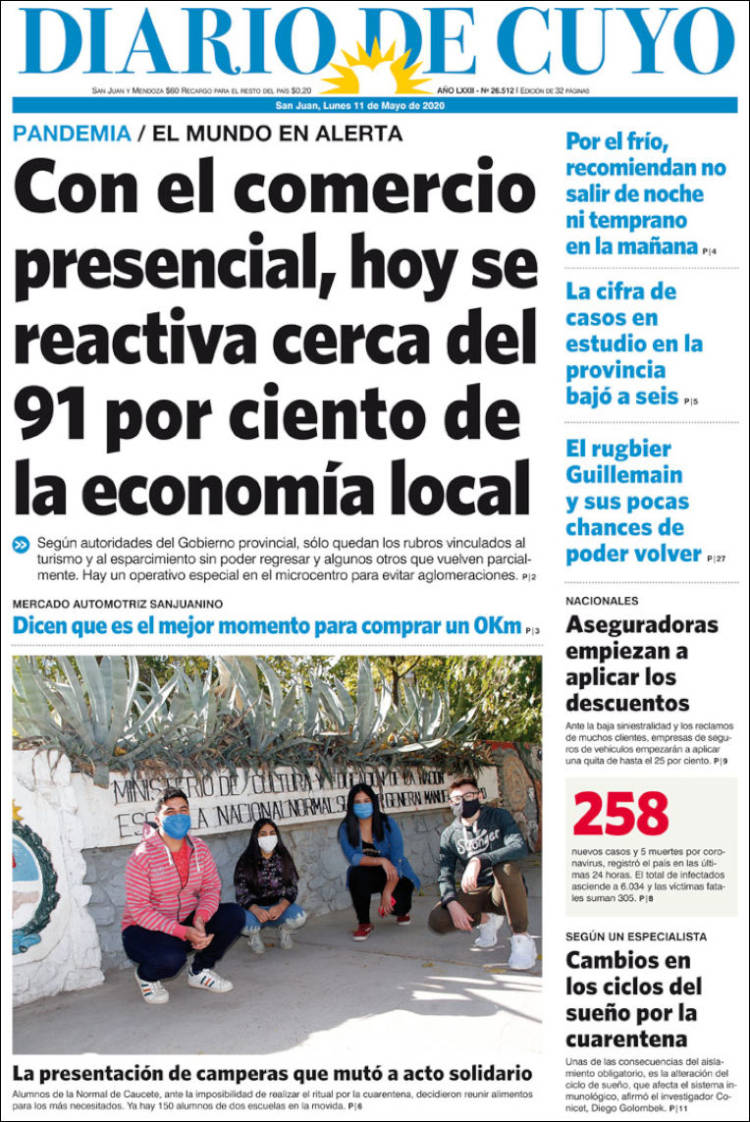 Portada de Diario de Cuyo (Argentina)