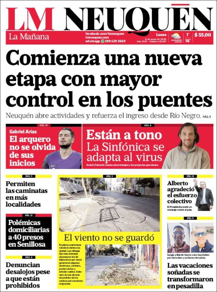 Portada de La Mañanade Neuquén (Argentina)