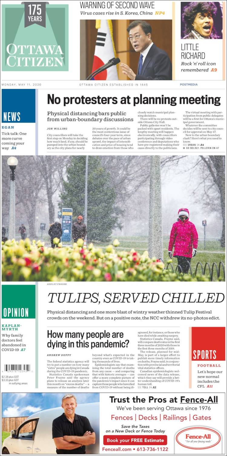 Portada de Ottawa Citizen (Canadá)