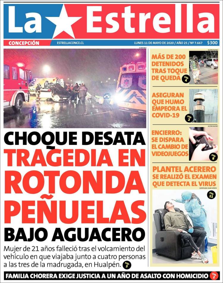 Portada de La Estrella de Concepción (Chile)