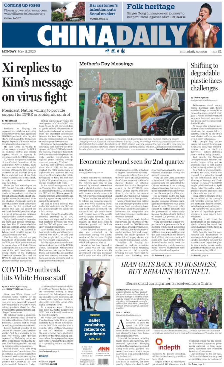 Portada de China Daily (China)