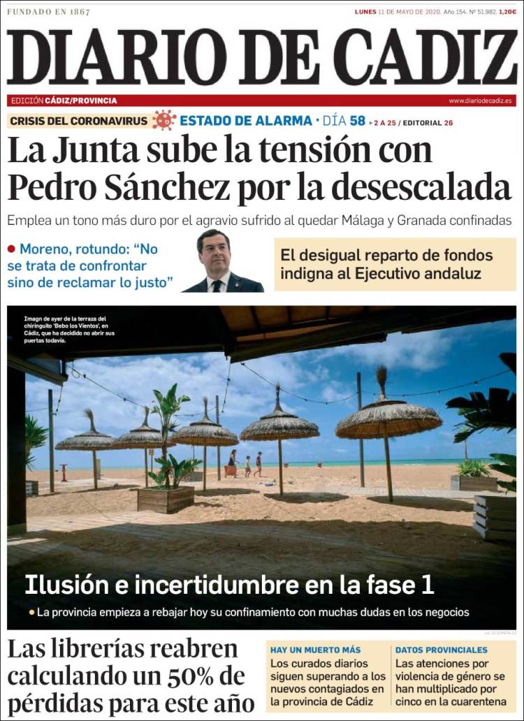 Portada de Diario de Cádiz (España)