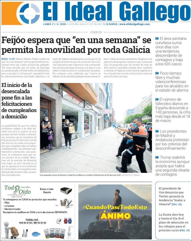 Portada de Diario de Ferrol (España)