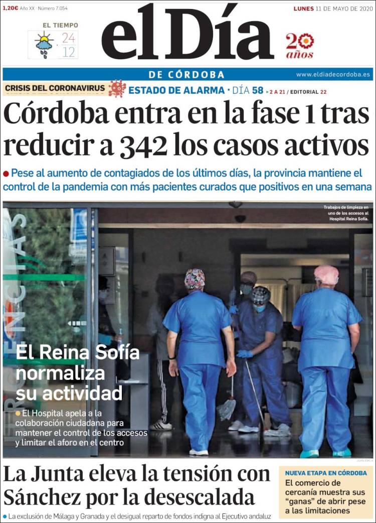 Portada de El Día de Córdoba (España)