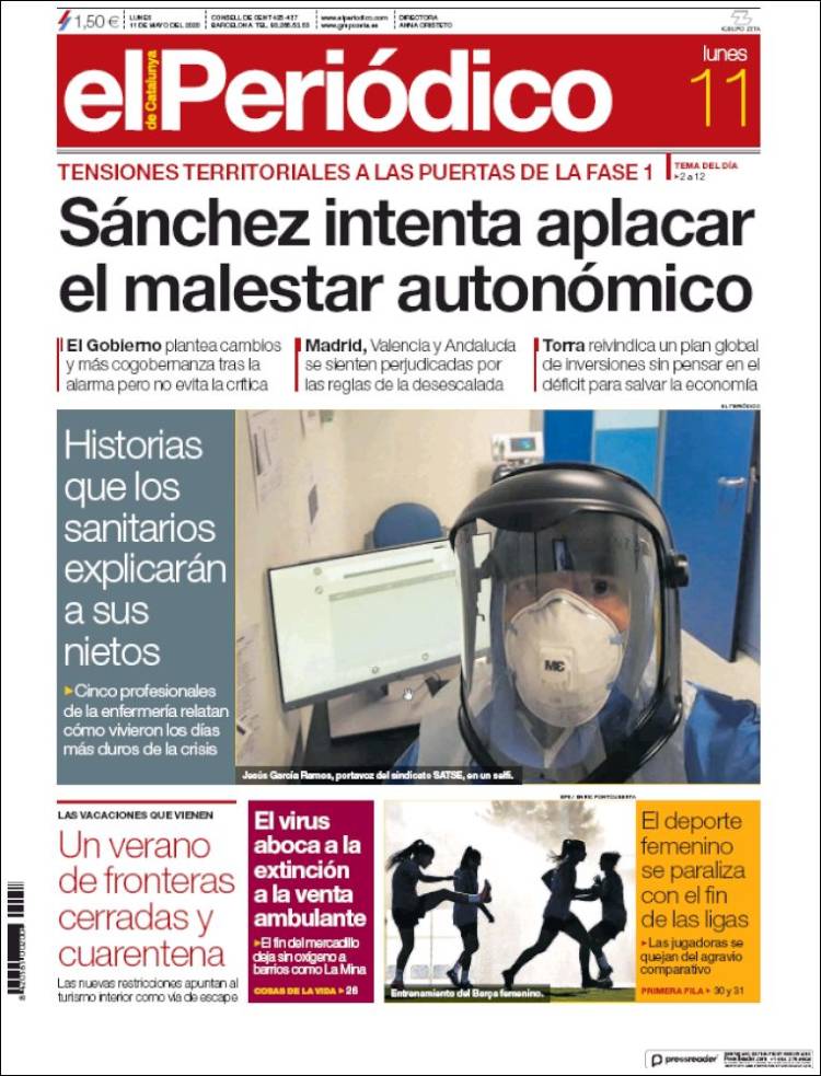 Portada de El Periódico (España)