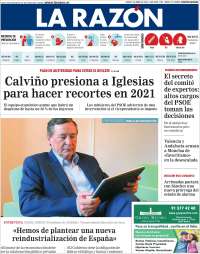 Portada de La Razón (España)