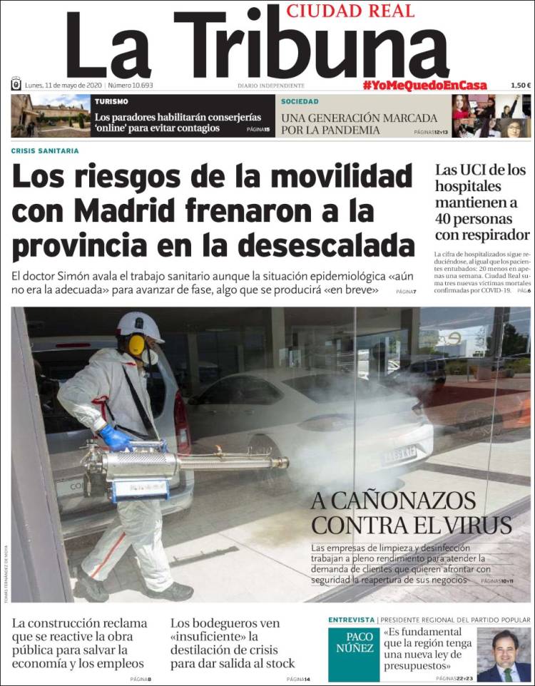 Portada de La Tribuna de Ciudad Real (España)