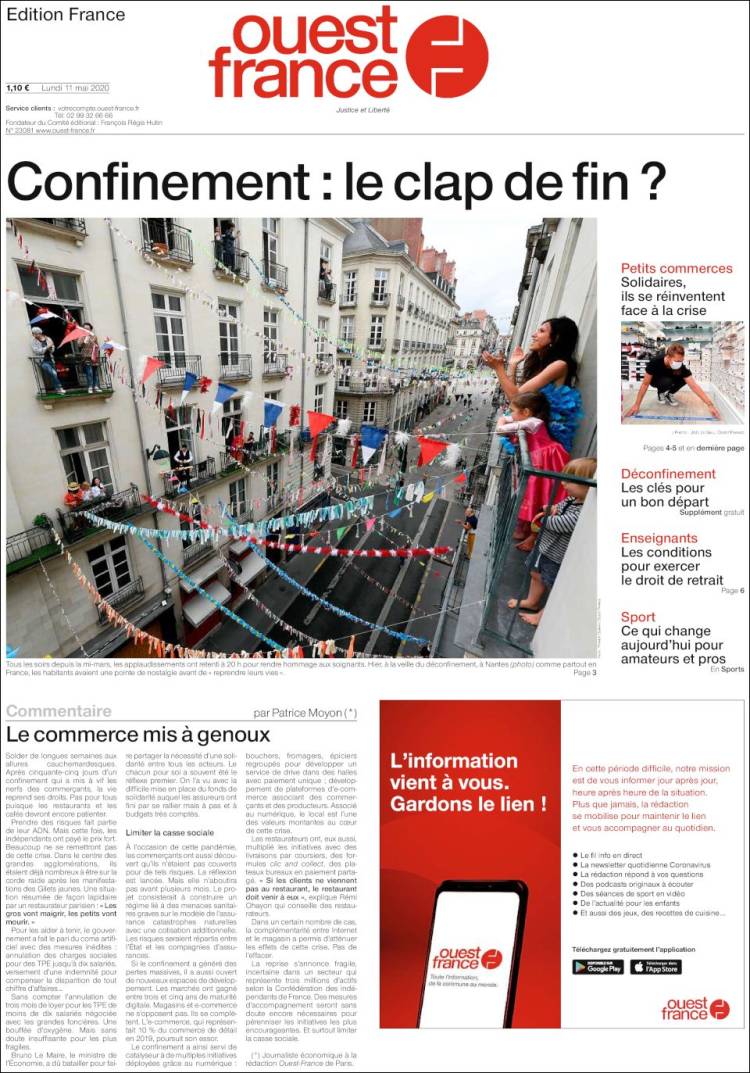 Portada de Ouest France (Francia)