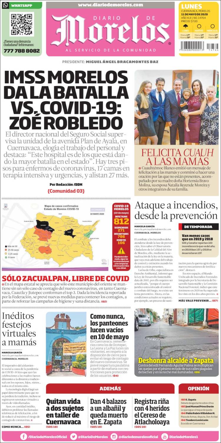 Portada de Diario de Morelos (Mexico)