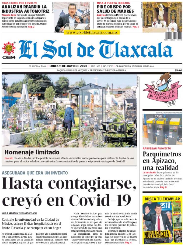 Portada de El Sol de Tlaxcala (Mexico)