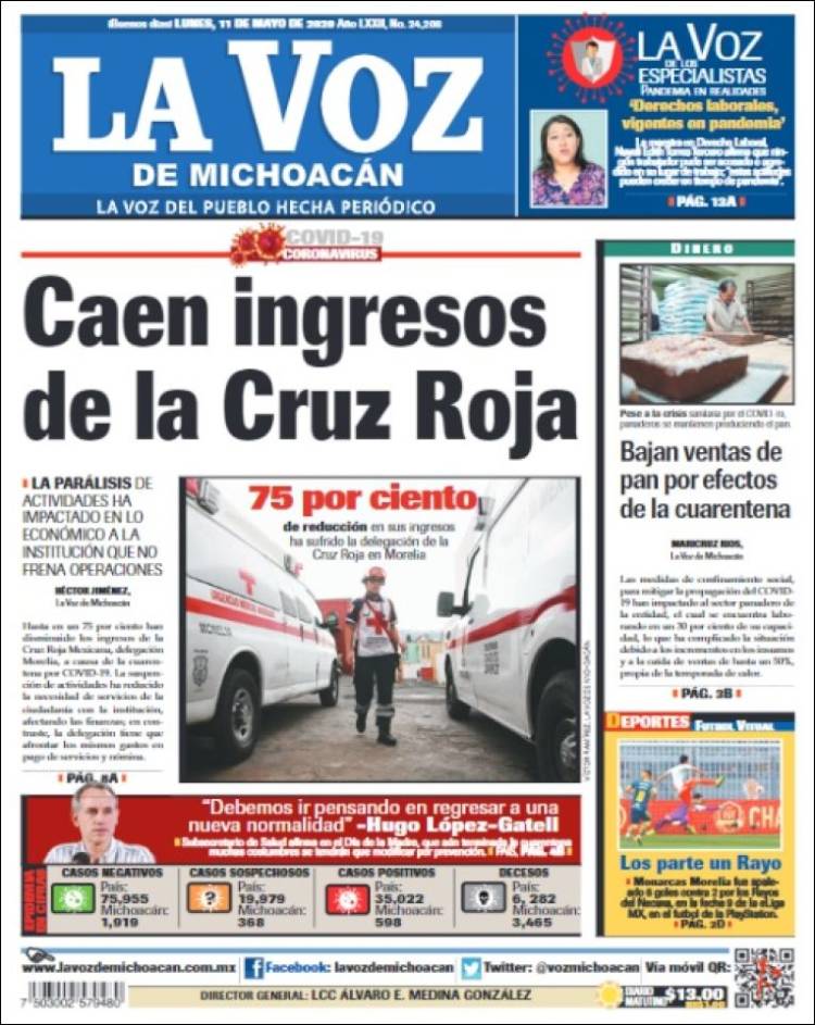 Portada de La Voz de Michoacán (Mexico)