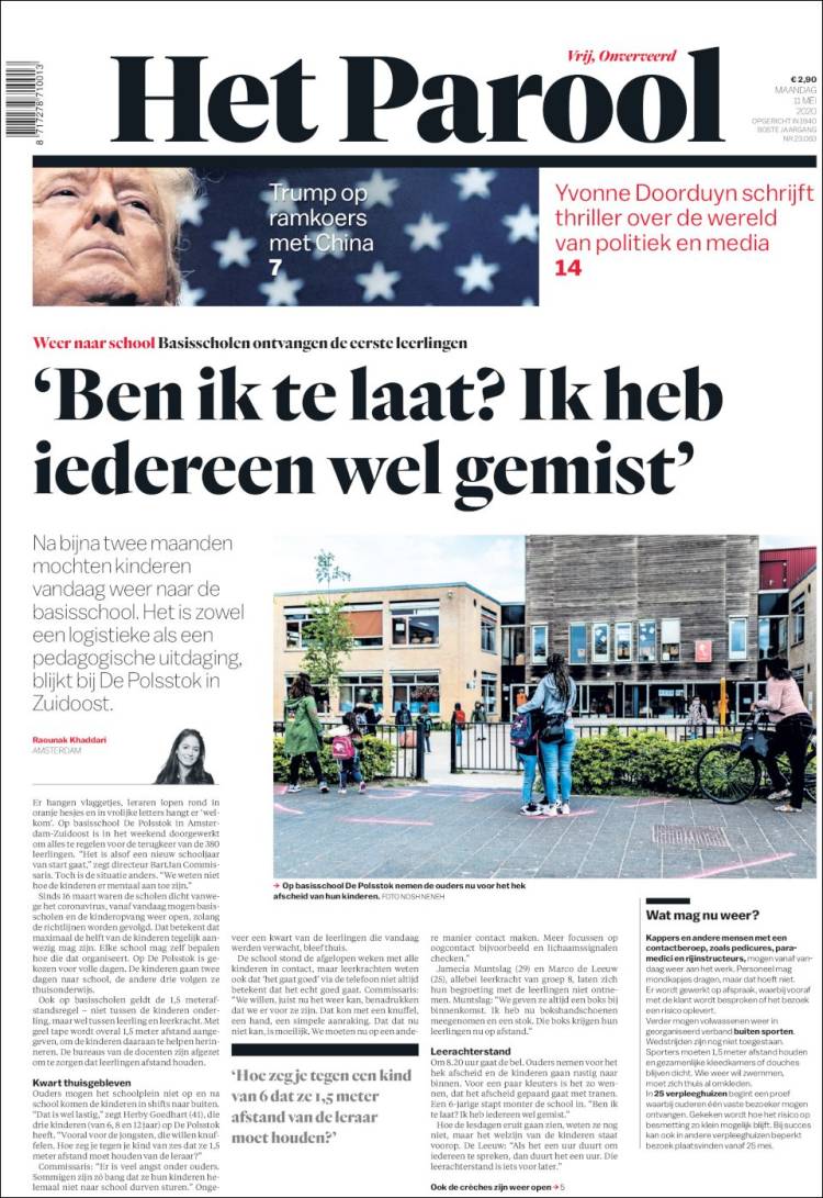 Portada de Het Parool (Pa&iacute;ses Bajos)