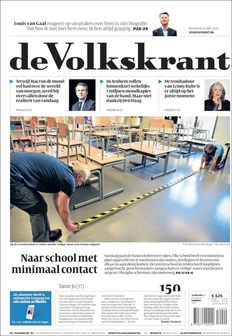 Portada de De Volkskrant (Pa&iacute;ses Bajos)