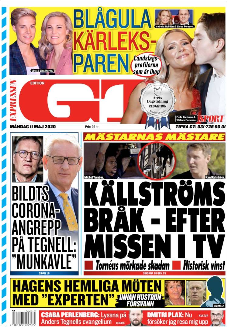 Portada de Göteborgstidningen (Suecia)