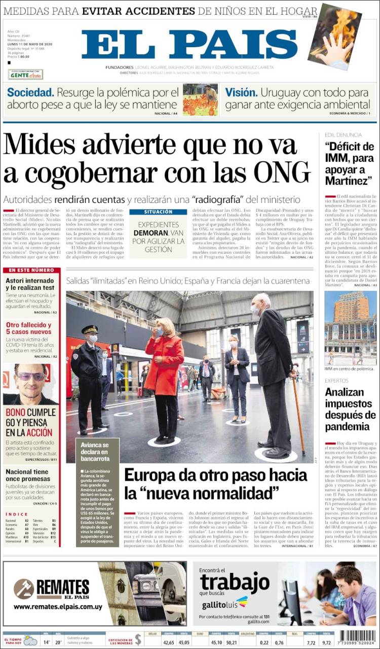 Portada de El País (Uruguay)