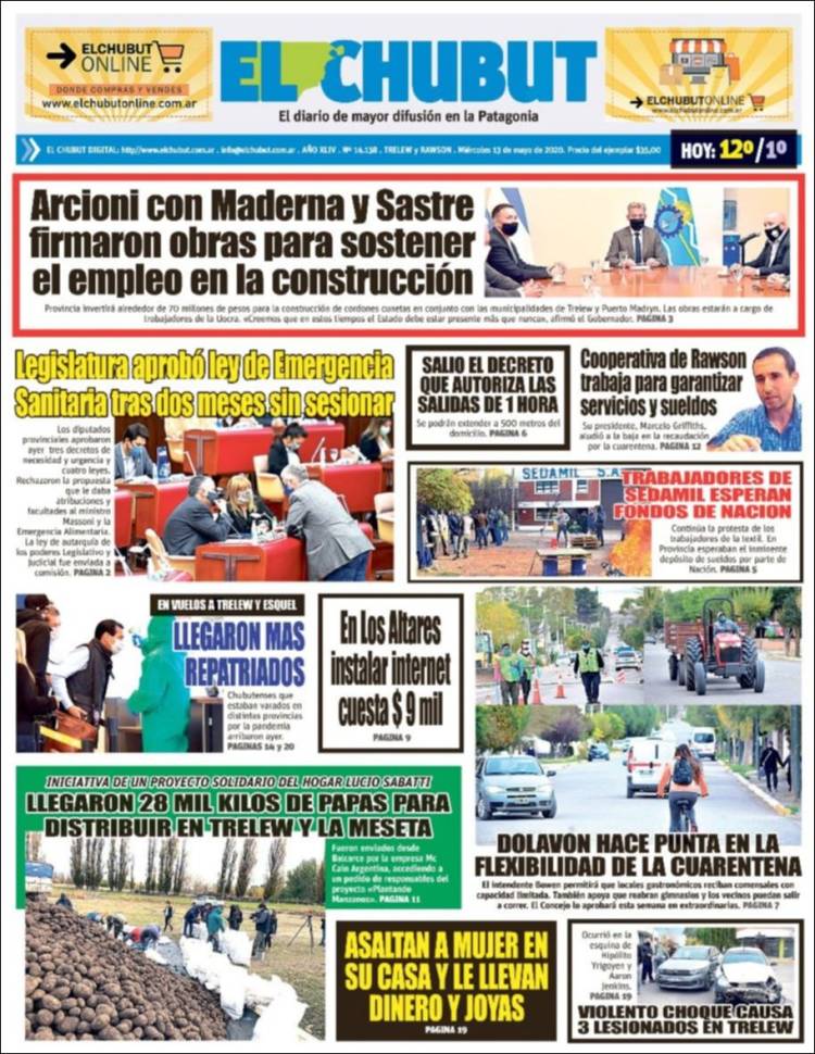 Portada de El Chubut (Argentina)