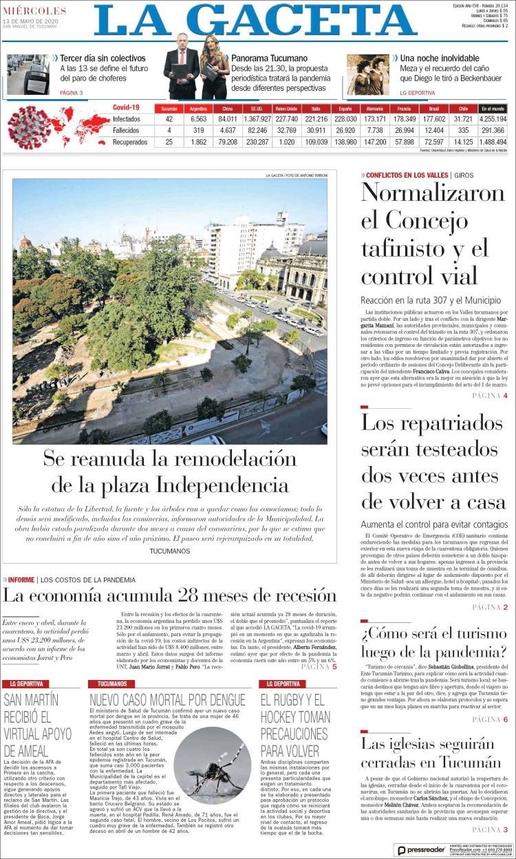 Portada de La Gaceta (Argentina)