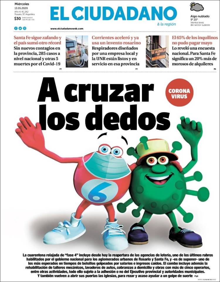 Portada de Diario El Ciudadano (Argentina)
