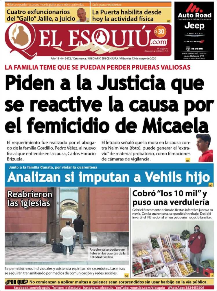 Portada de El Esquiu (Argentina)