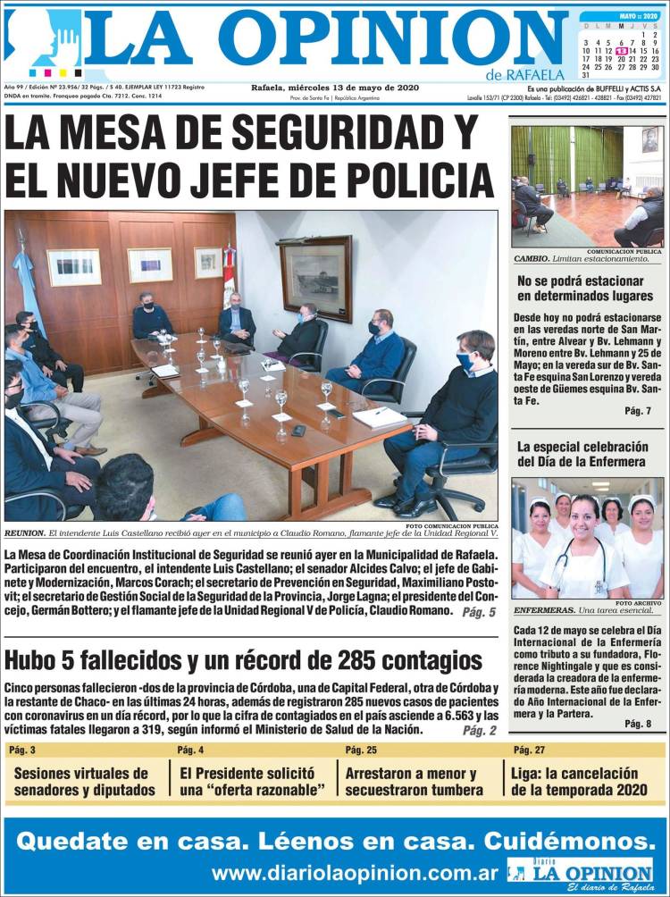 Portada de La Opinión (Argentina)