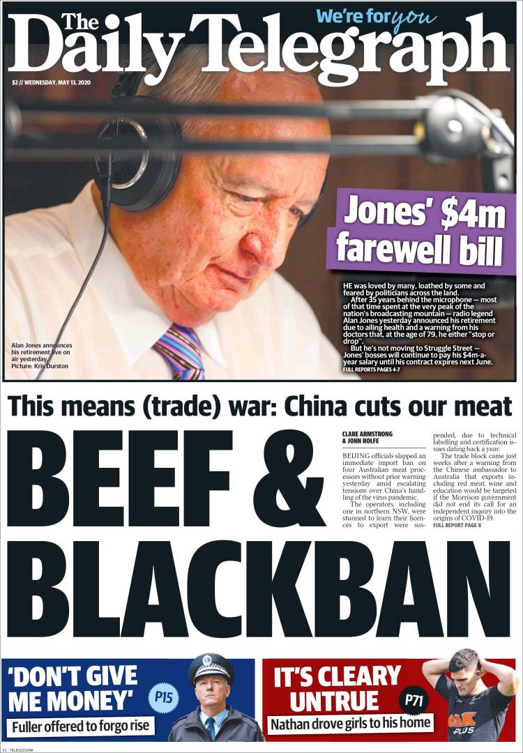 Portada de The Daily Telegraph (Australia)