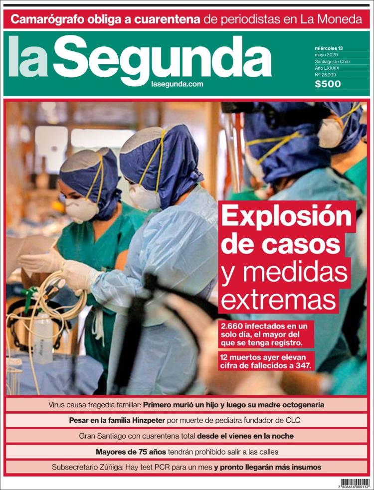 Portada de La Segunda (Chile)