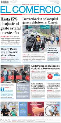 Portada de El Comercio (Ecuador)