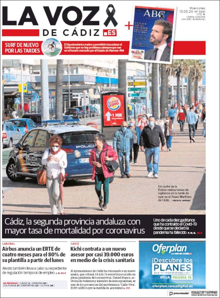 Portada de La Voz de Cádiz (Espa&ntilde;a)