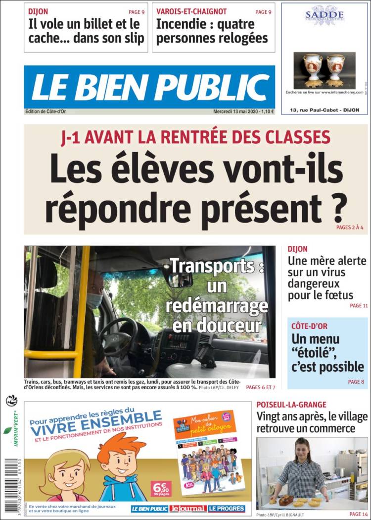 Portada de Le Bien Public (Francia)