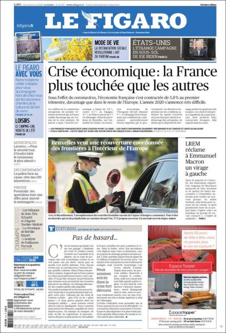 Portada de Le Figaro (Francia)