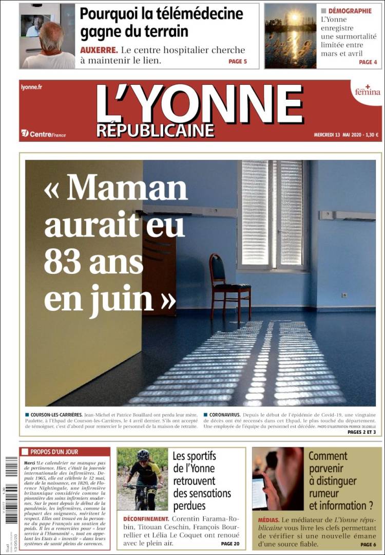 Portada de L'Yonne-Républicaine (Francia)