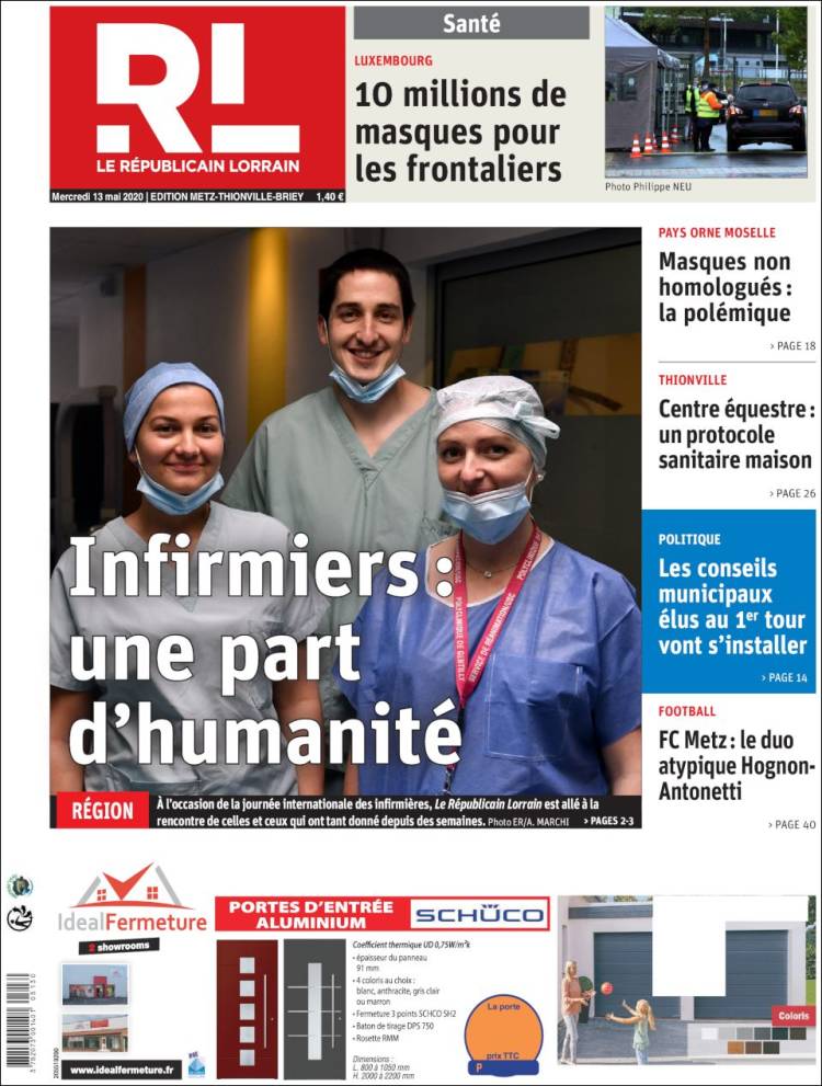 Portada de Le Republicain Lorrain (Francia)
