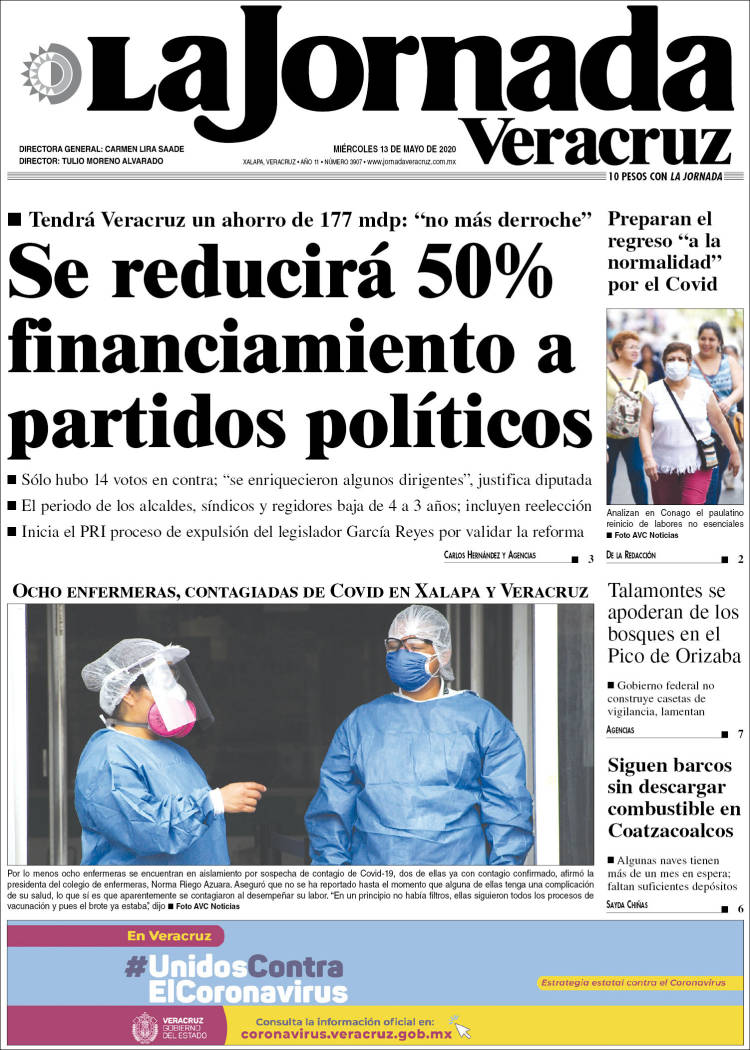 Portada de La Jornada Veracruz (México)