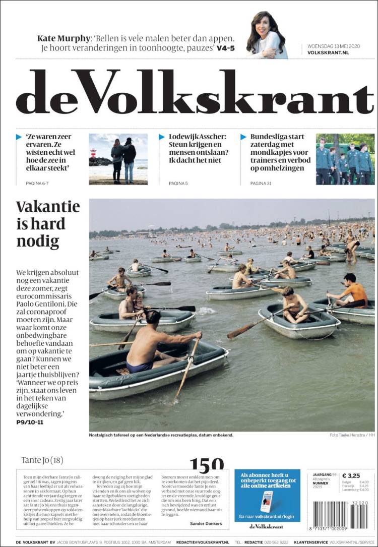 Portada de De Volkskrant (Pa&iacute;ses Bajos)