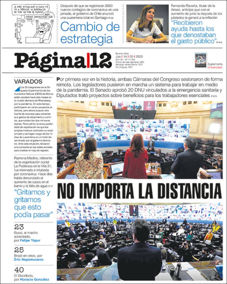 Portada de Página/12 (Argentina)