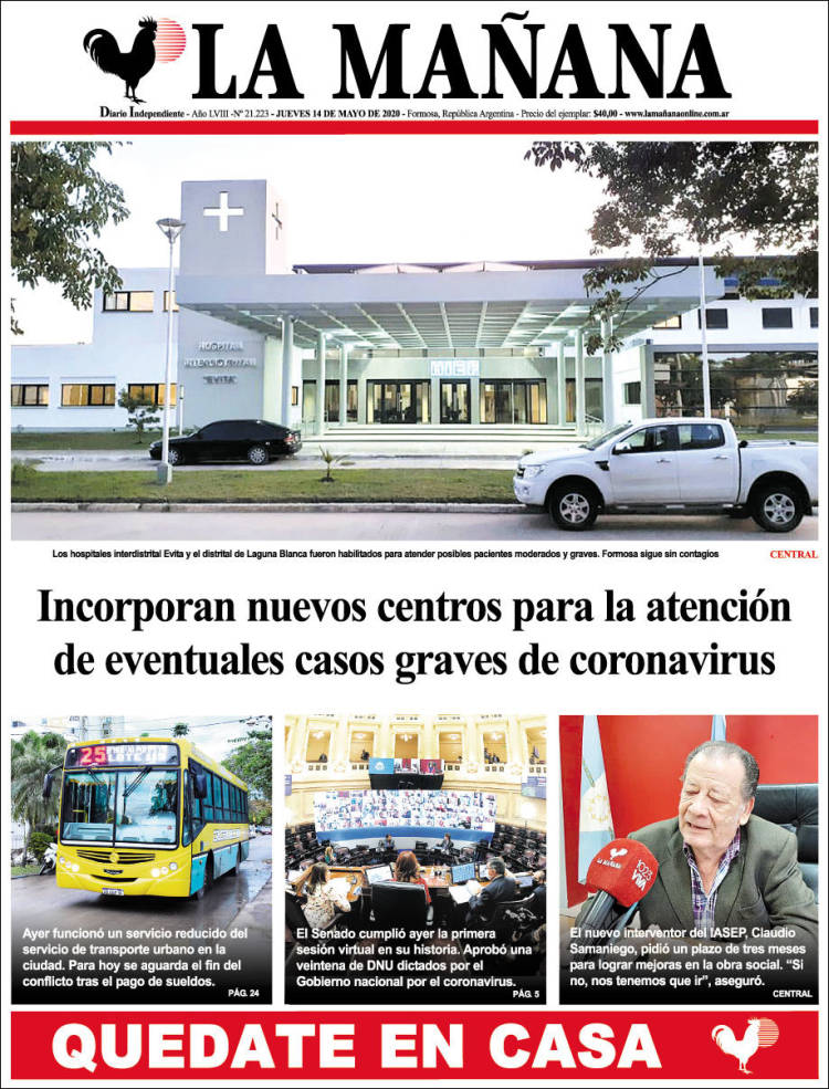 Portada de Diario La Mañana (Argentina)