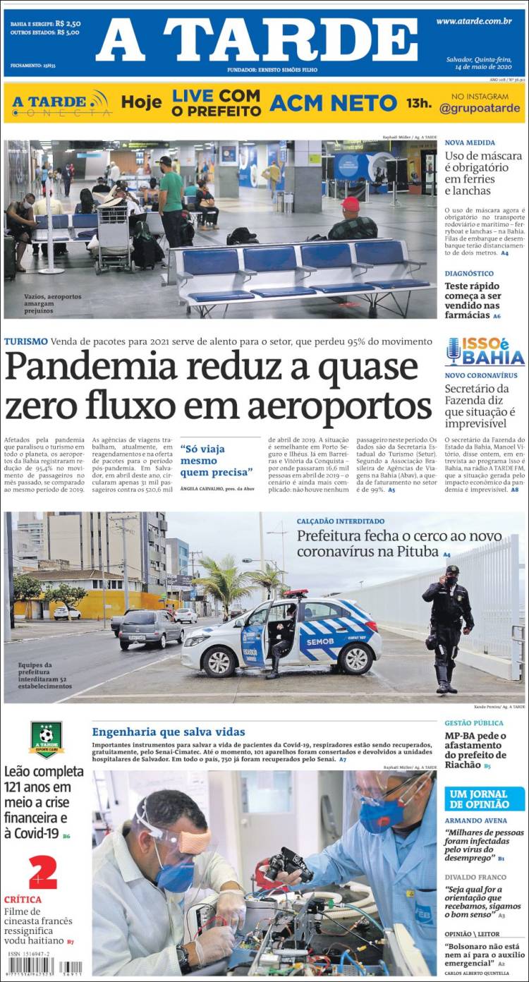 Portada de Diário A Tarde (Brasil)