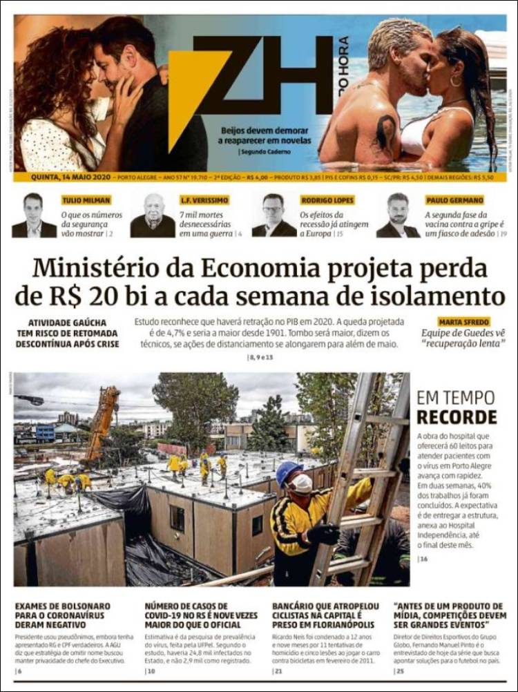 Portada de Zero Hora (Brasil)