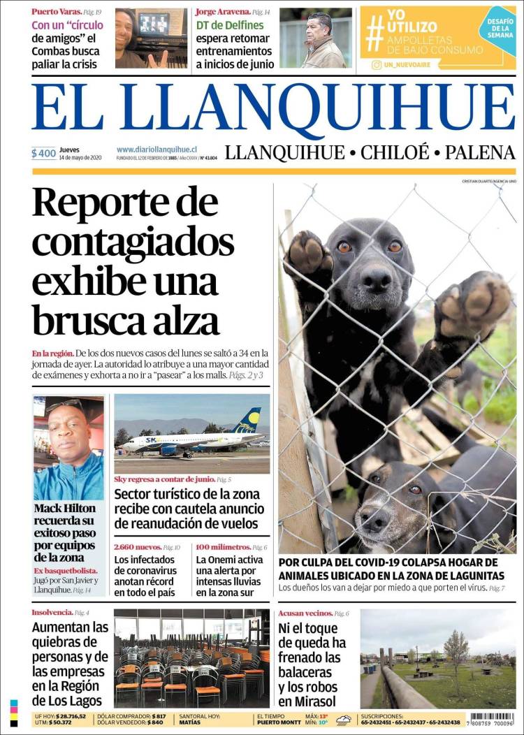 Portada de El Llanquihue (Chile)