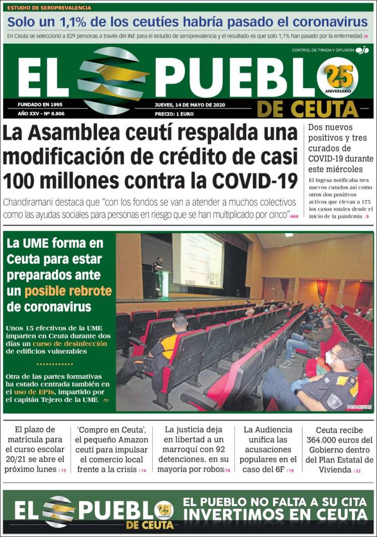 Portada de El Pueblo de Ceuta (Espa&ntilde;a)