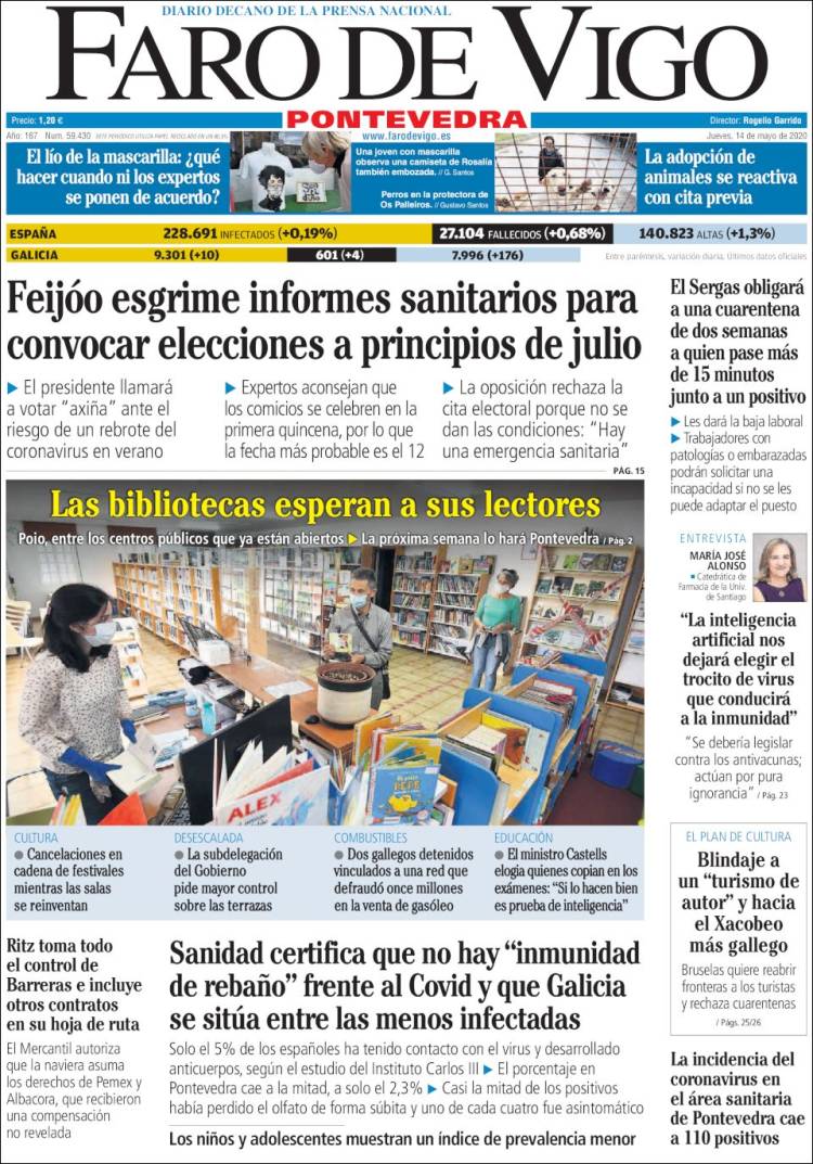 Portada de El Faro de Vigo - Pontevedra (Espa&ntilde;a)