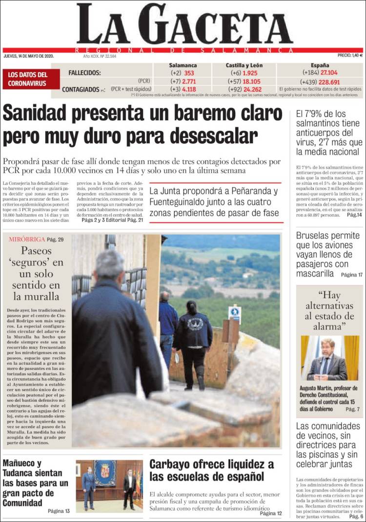 Portada de La Gaceta de Salamanca (Espa&ntilde;a)
