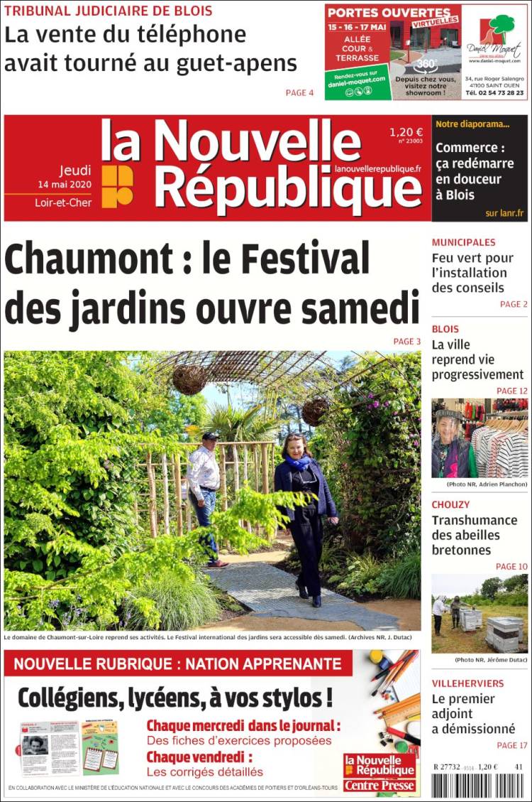 Portada de La Nouvelle Republique (Francia)